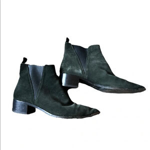 Acne Studios Green Suede Chelsea Boots, size 39